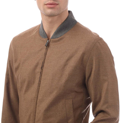 Beige - Side - Boss Mens C-Hanry Bomber Jacket