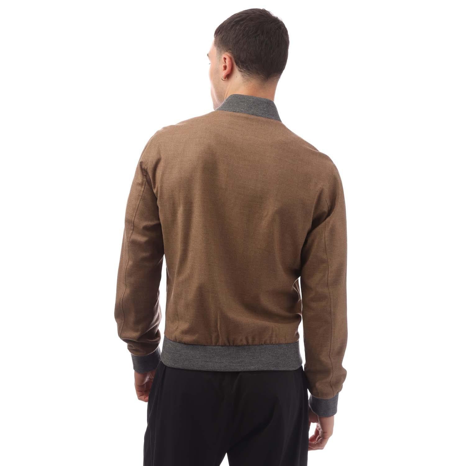 Beige - Back - Boss Mens C-Hanry Bomber Jacket
