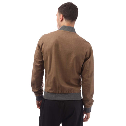 Beige - Back - Boss Mens C-Hanry Bomber Jacket