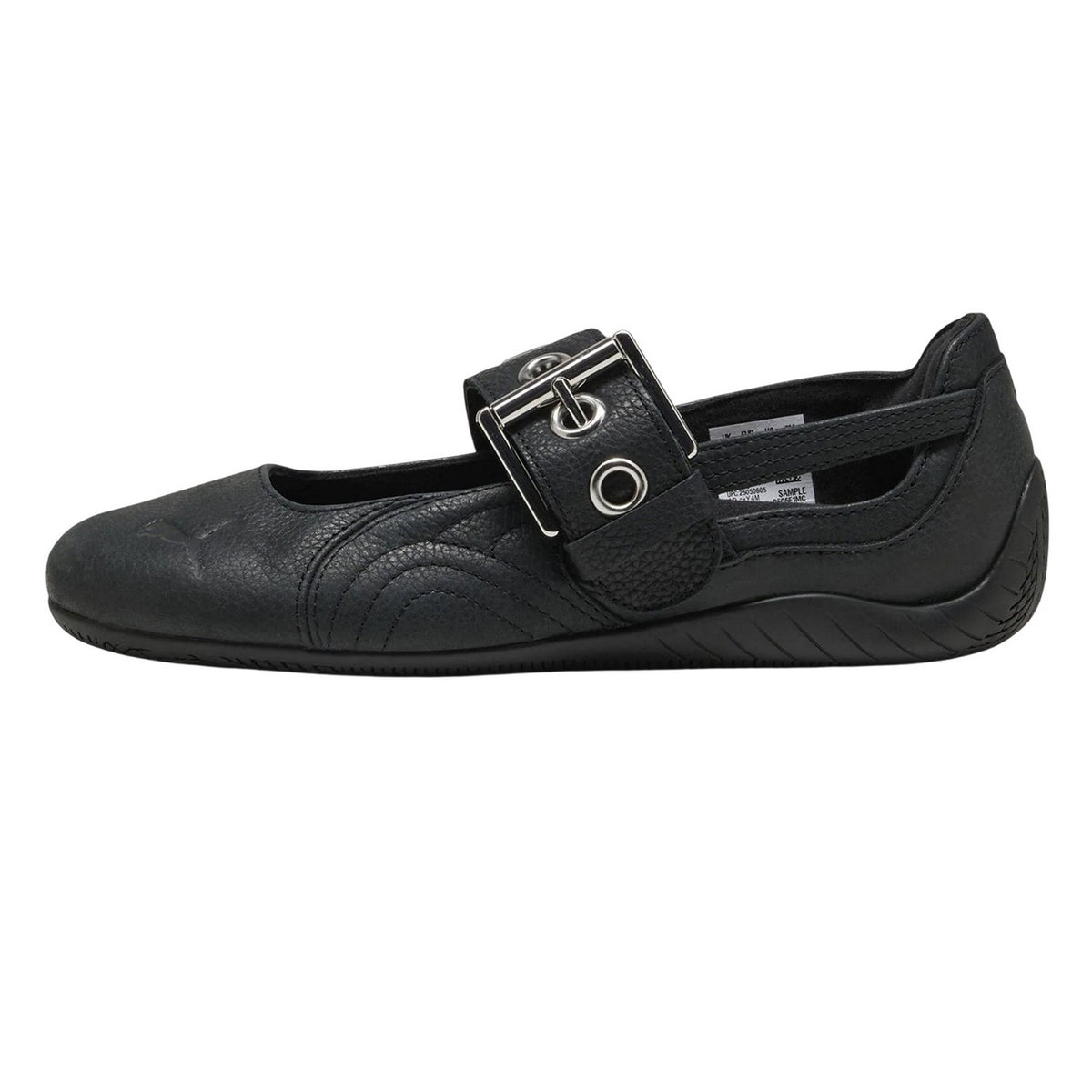Black - Side - Puma Womens Speedcat Ballet Flats Leather Round Toe