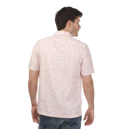 Pink - Back - Ted Baker Mens Flaisby Floral Linen Blend Short-Sleeved Shirt