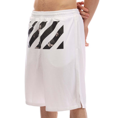 White-Black - Side - Off White Mens Caravaggio Mesh Shorts