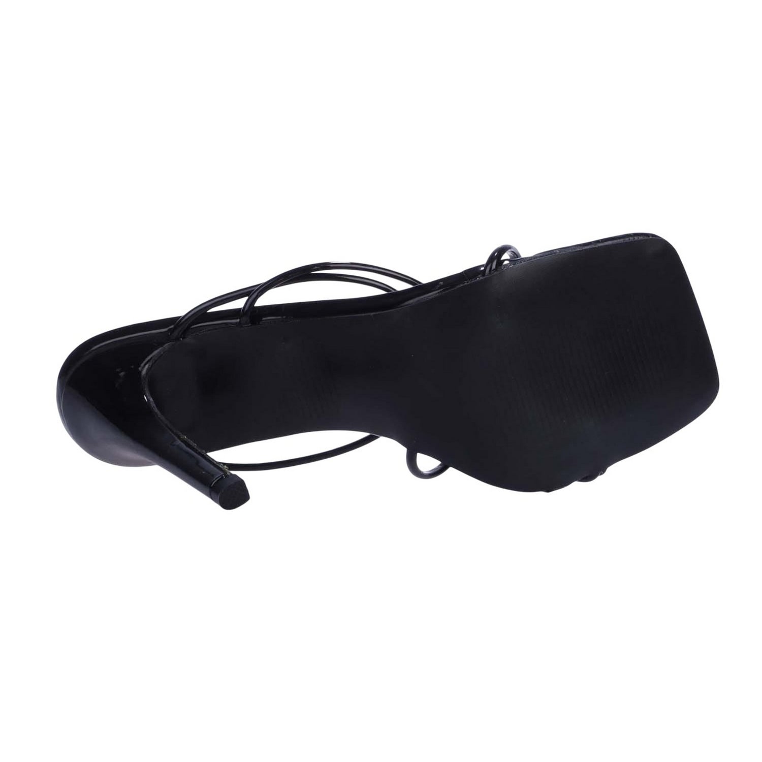 Black - Lifestyle - Where´s That From Womens-Ladies Leather Strappy Lightweight High Heel Sandals