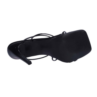 Black - Lifestyle - Where´s That From Womens-Ladies Leather Strappy Lightweight High Heel Sandals