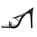 Black - Side - Where´s That From Womens-Ladies Leather Strappy Lightweight High Heel Sandals