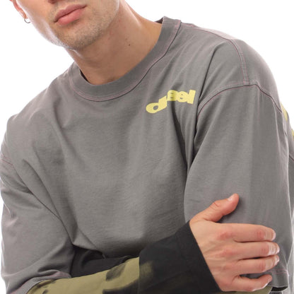 Grey - Side - Diesel Mens T-Wesher-N3 T-Shirt