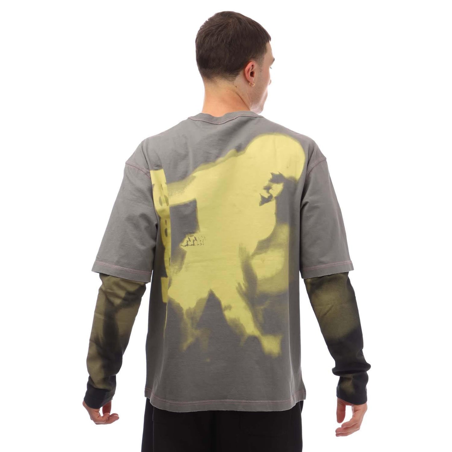 Grey - Back - Diesel Mens T-Wesher-N3 T-Shirt