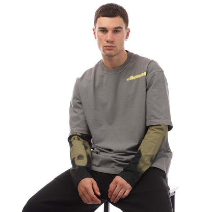 Grey - Pack Shot - Diesel Mens T-Wesher-N3 T-Shirt