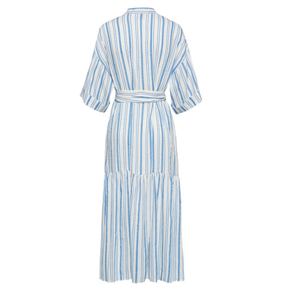 Blue-White - Back - Boss Womens-Ladies Dalinena Dress