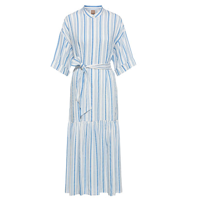 Blue-White - Front - Boss Womens-Ladies Dalinena Dress
