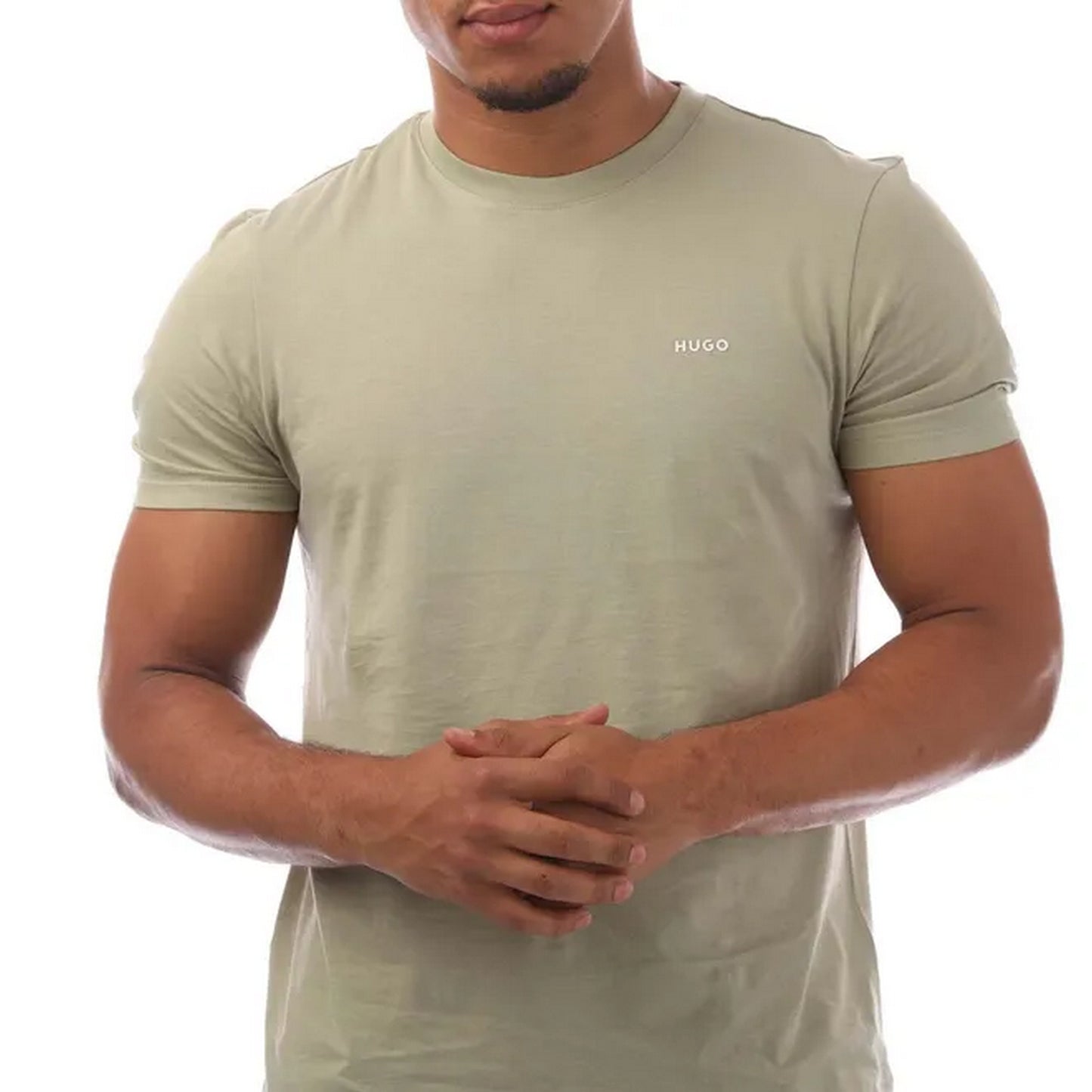 Green - Side - Hugo Mens Dero222 Logo T-Shirt