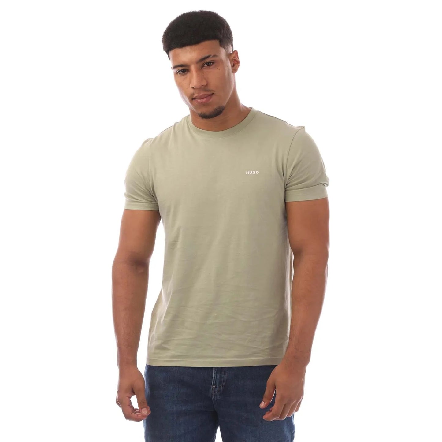 Green - Front - Hugo Mens Dero222 Logo T-Shirt