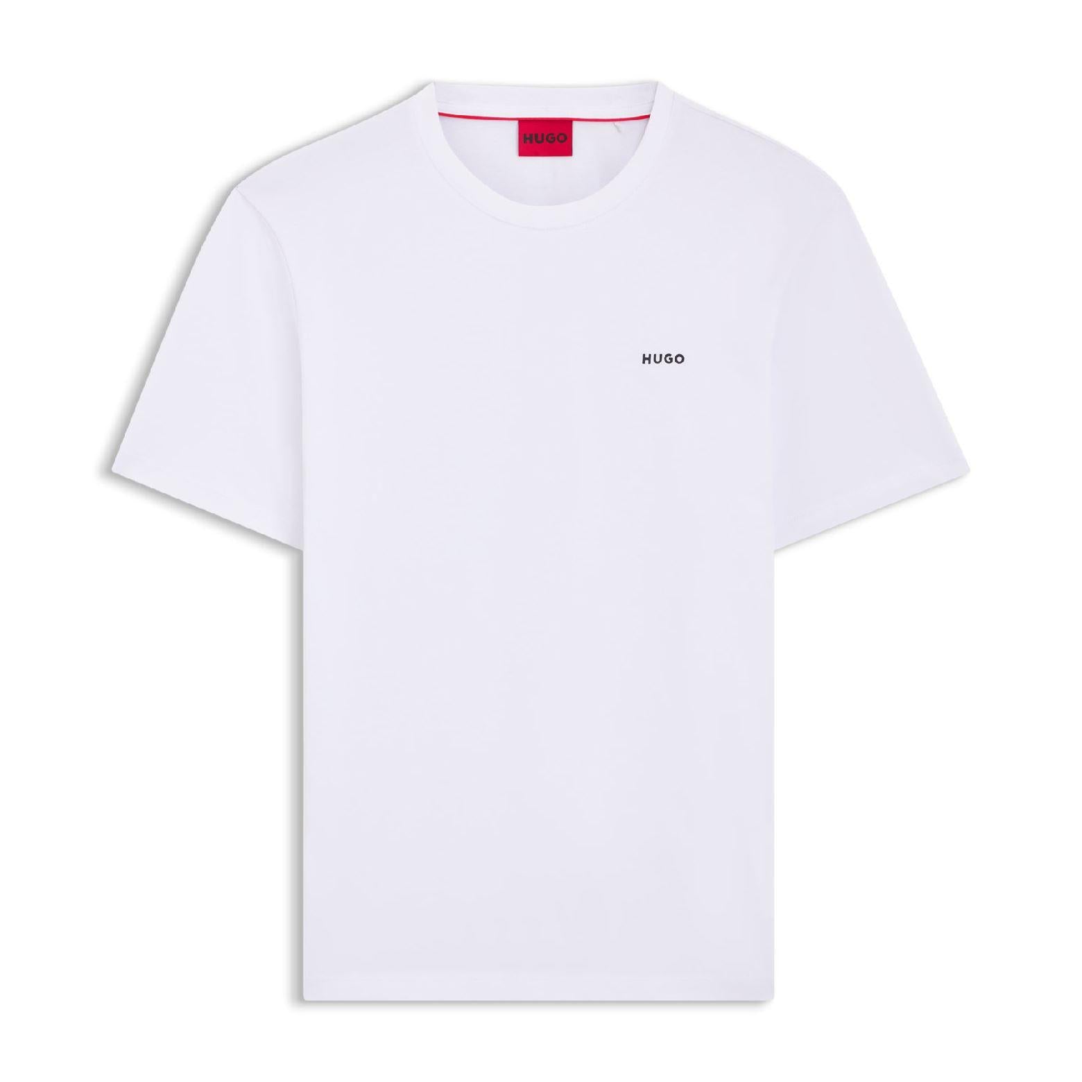 White - Front - Hugo Mens Dero222 Logo T-Shirt