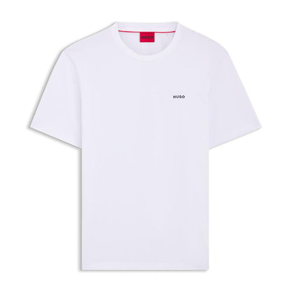 White - Front - Hugo Mens Dero222 Logo T-Shirt