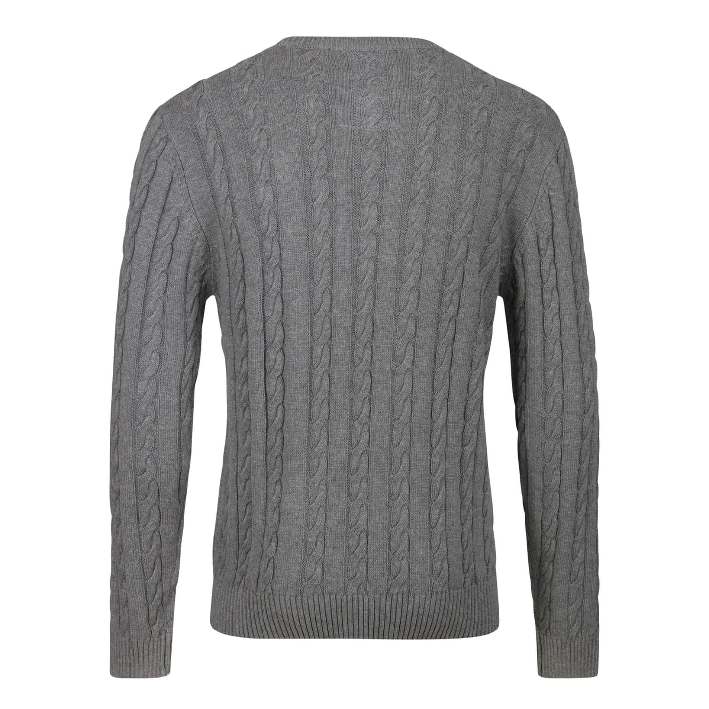 Grey - Back - Luke 1977 Mens Aspen Cable Knit Sweatshirt