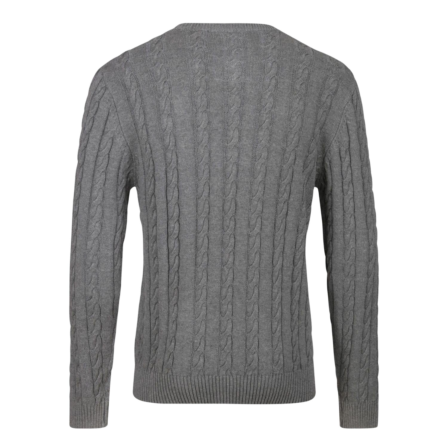Grey - Back - Luke 1977 Mens Aspen Cable Knit Sweatshirt