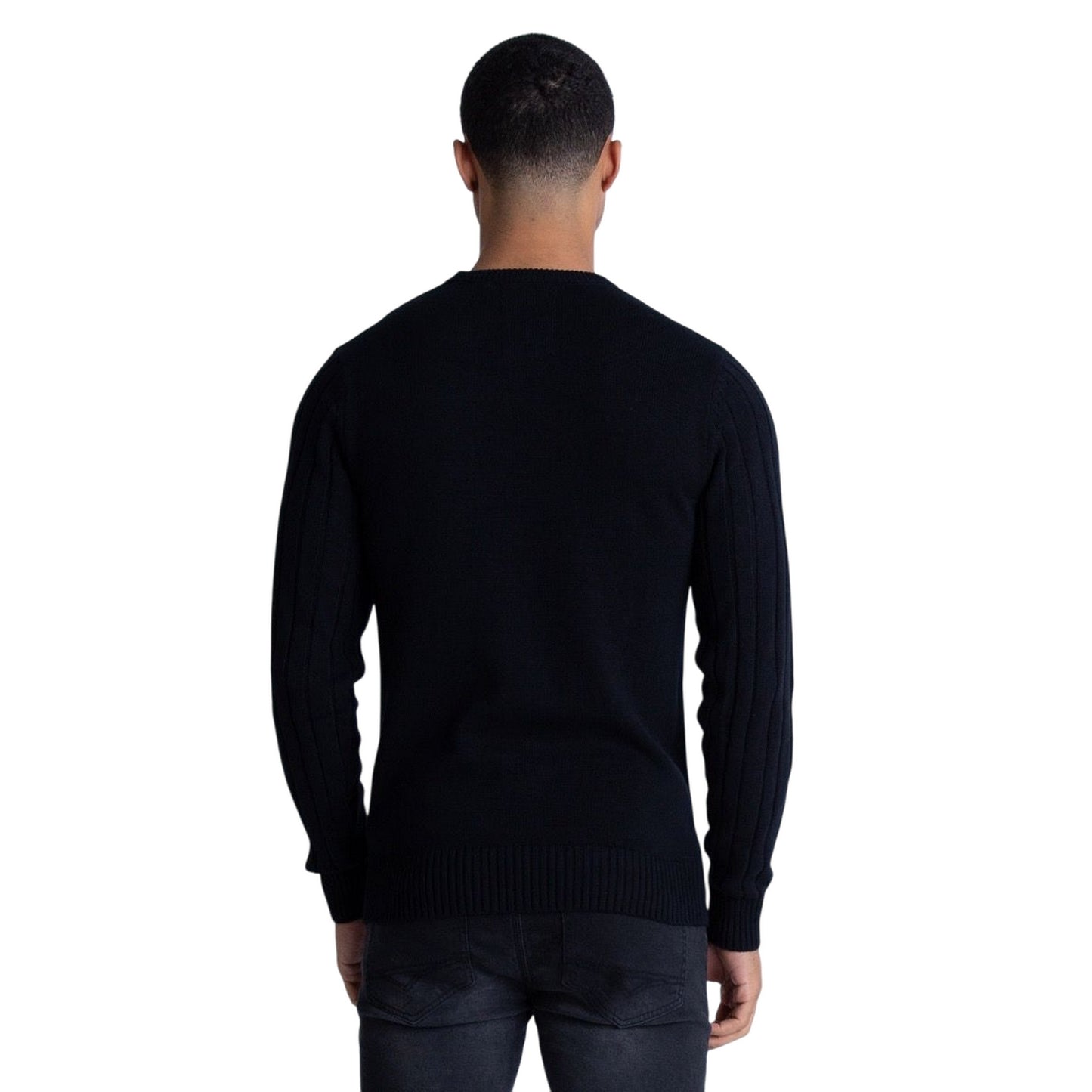 Black - Lifestyle - Luke 1977 Mens Aspen Cable Knit Sweatshirt