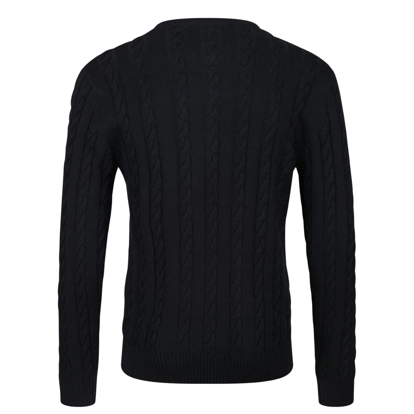 Black - Back - Luke 1977 Mens Aspen Cable Knit Sweatshirt