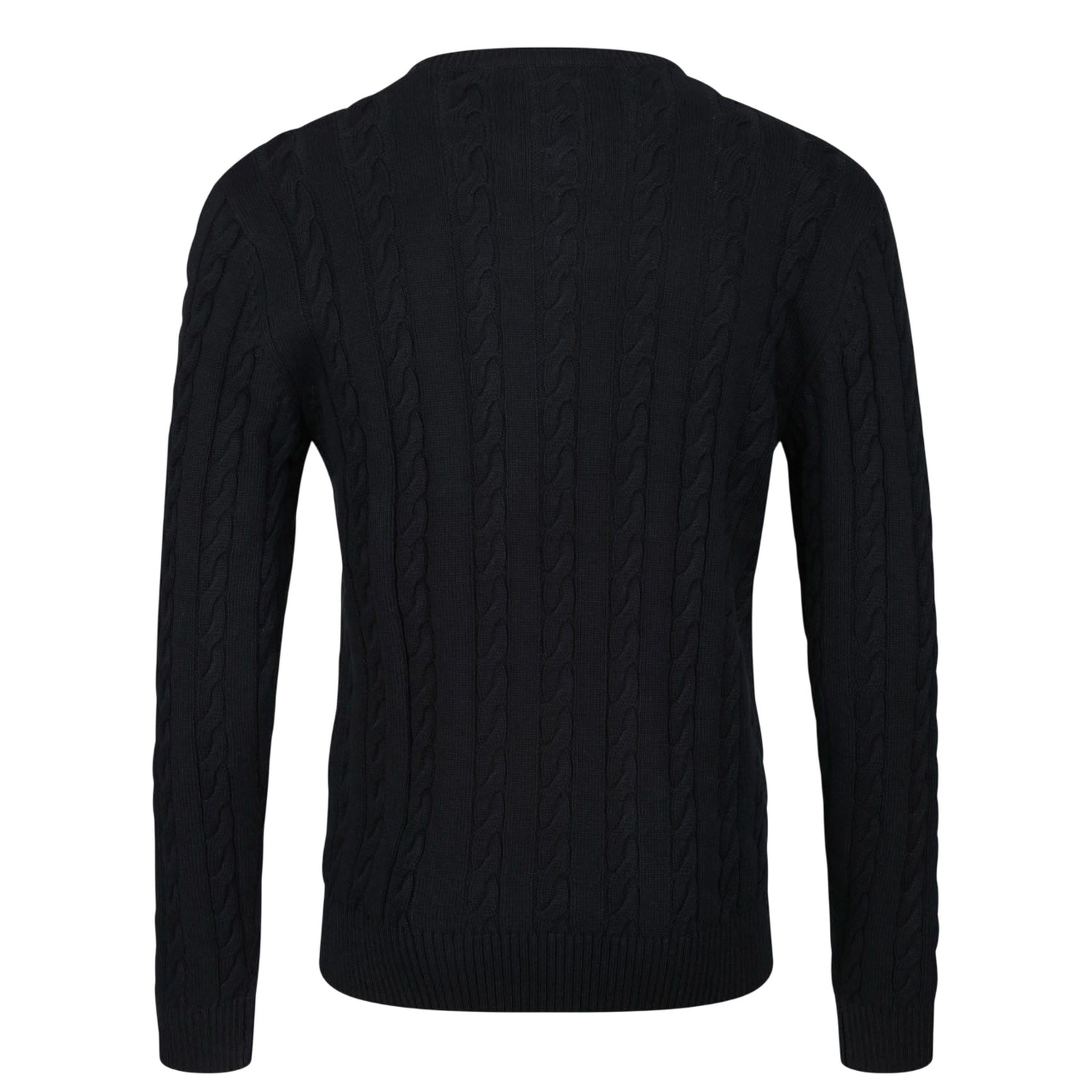 Black - Back - Luke 1977 Mens Aspen Cable Knit Sweatshirt