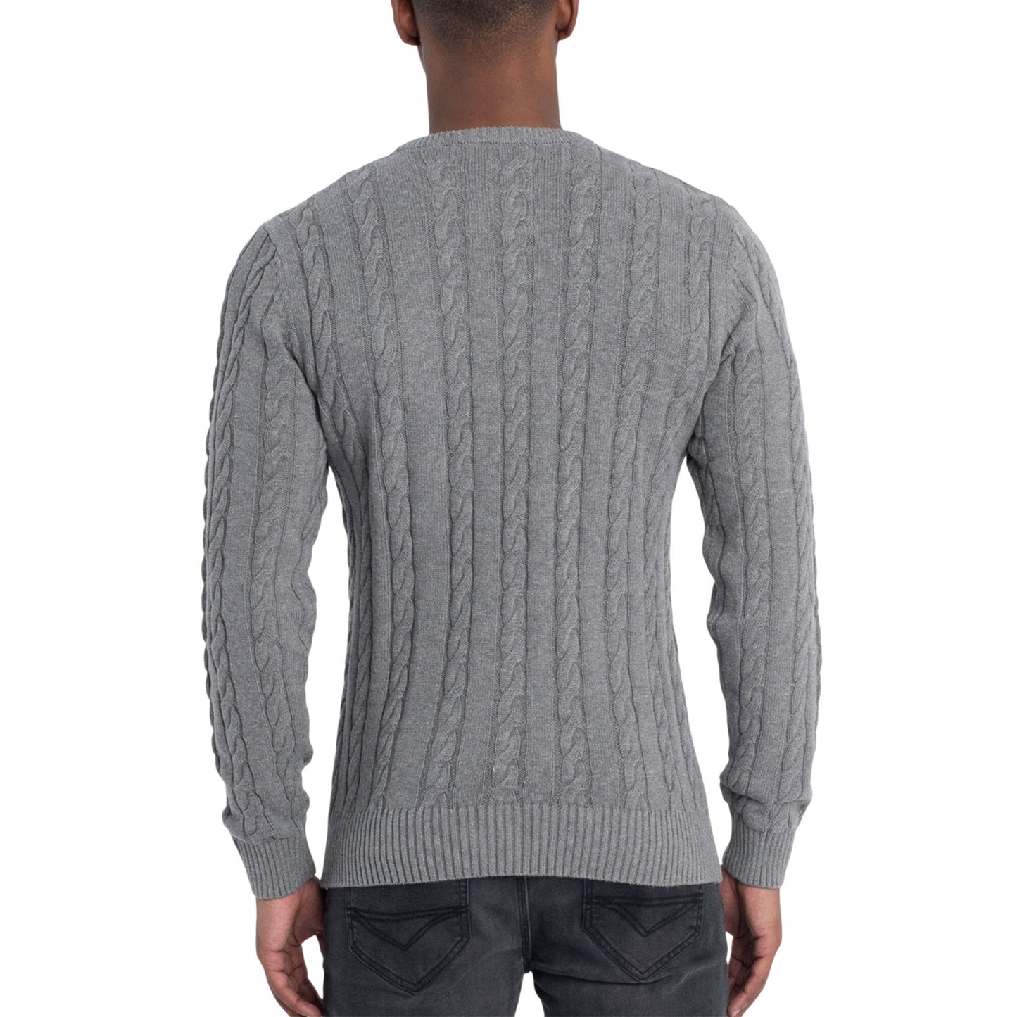 Grey - Lifestyle - Luke 1977 Mens Aspen Cable Knit Sweatshirt