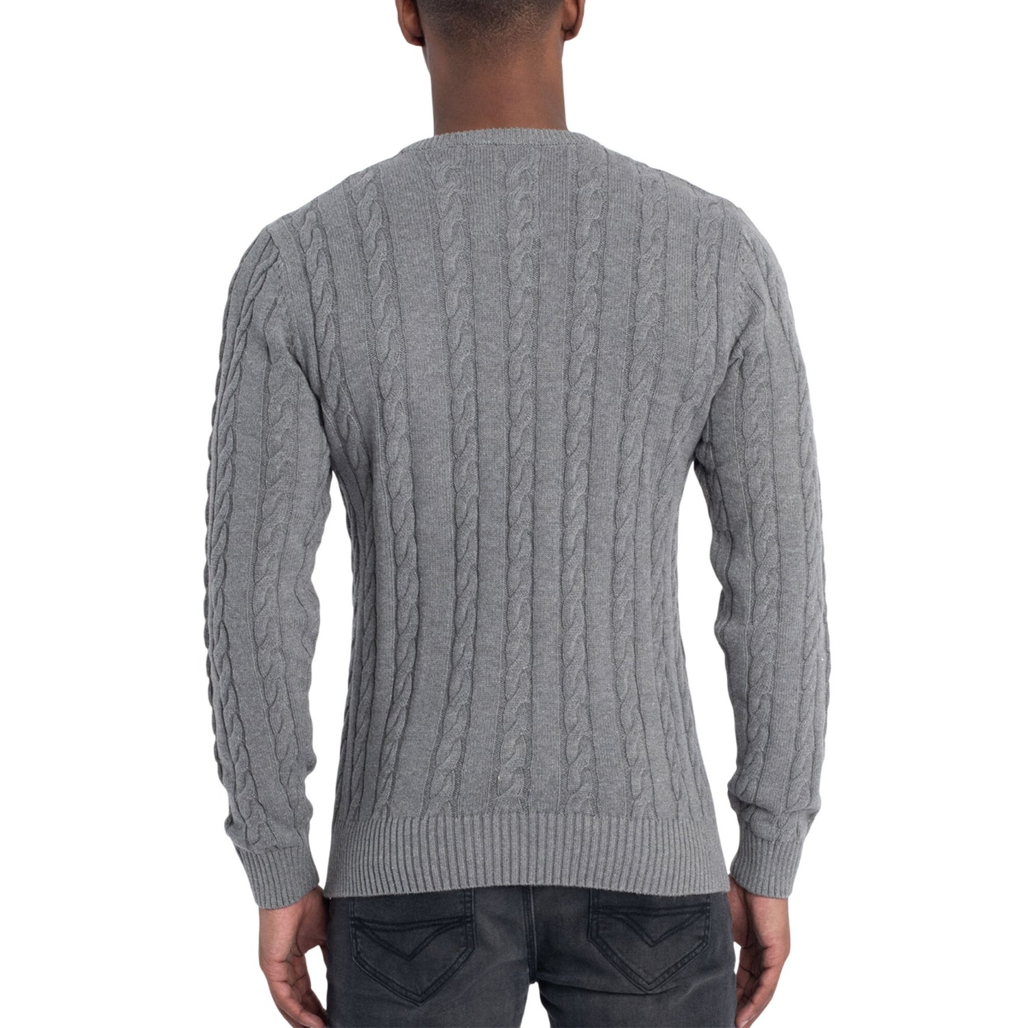 Grey - Lifestyle - Luke 1977 Mens Aspen Cable Knit Sweatshirt