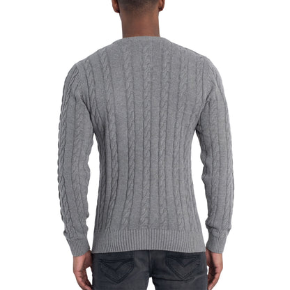 Grey - Lifestyle - Luke 1977 Mens Aspen Cable Knit Sweatshirt