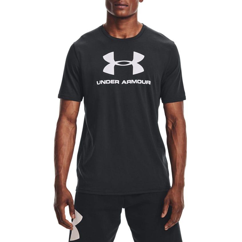 Black - Side - Under Armour Mens Sportstyle Logo T-Shirt