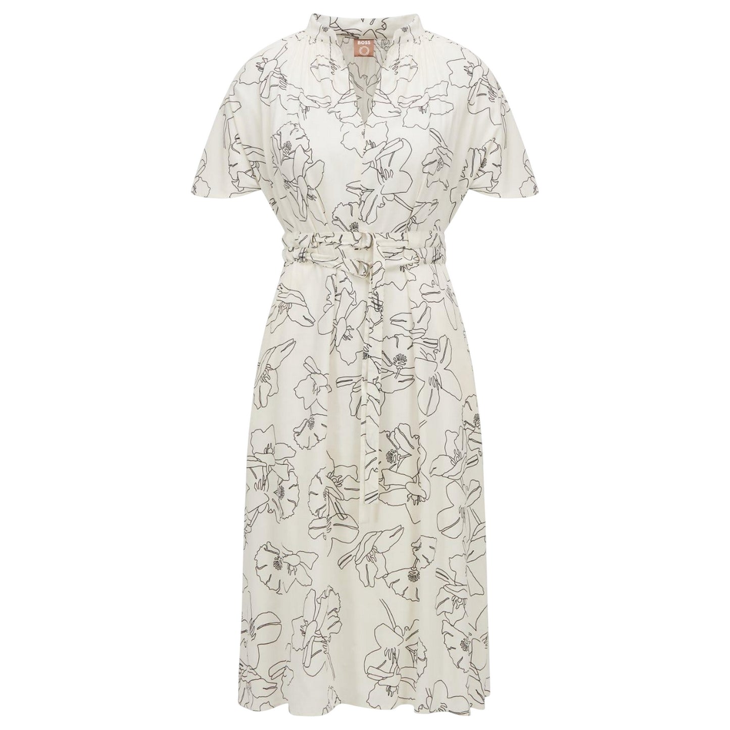 Black-White - Front - Boss Womens-Ladies Dalluah Dress