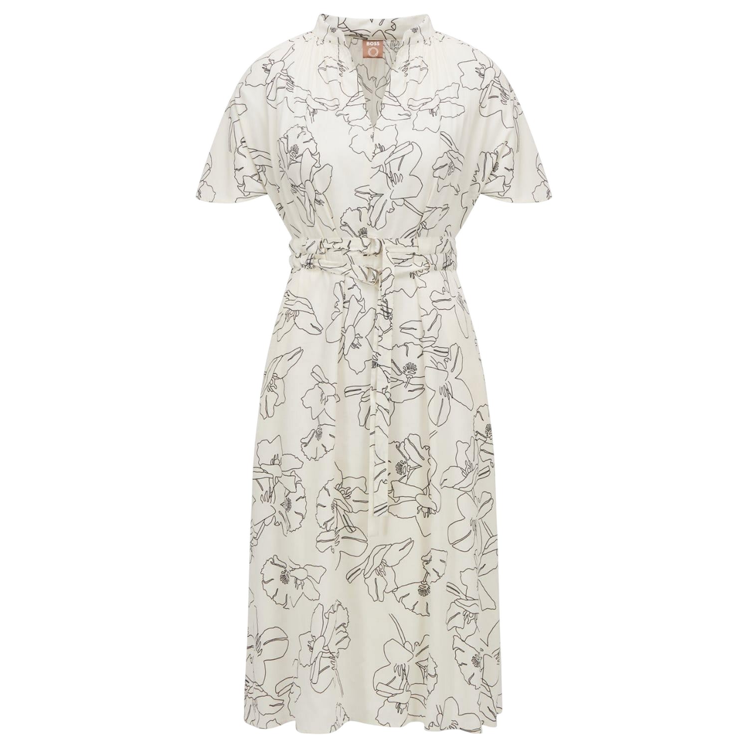 Black-White - Front - Boss Womens-Ladies Dalluah Dress