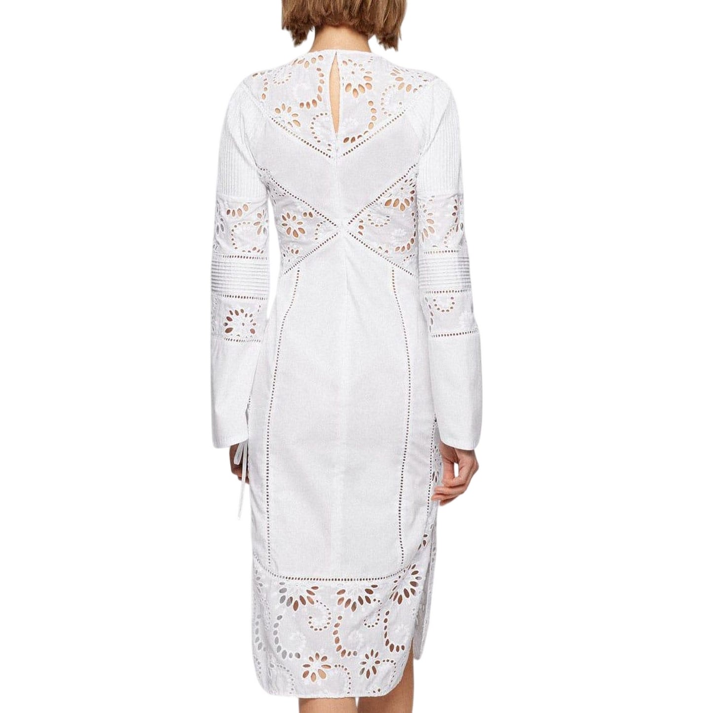 White - Back - Boss Womens-Ladies Danouk Broderie Trim Dress