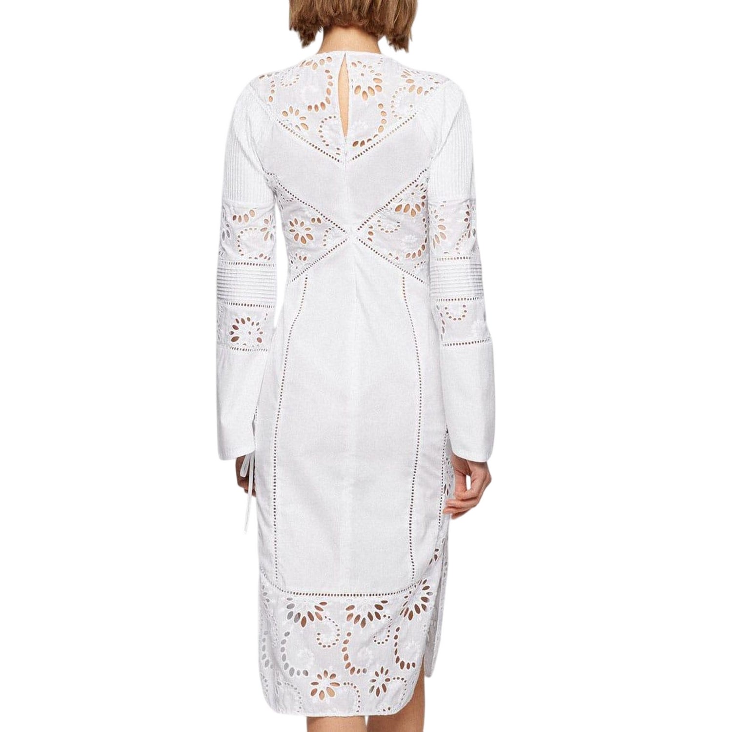 White - Back - Boss Womens-Ladies Danouk Broderie Trim Dress