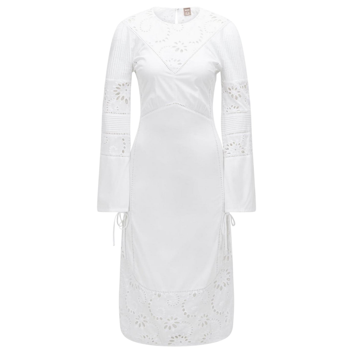 White - Front - Boss Womens-Ladies Danouk Broderie Trim Dress