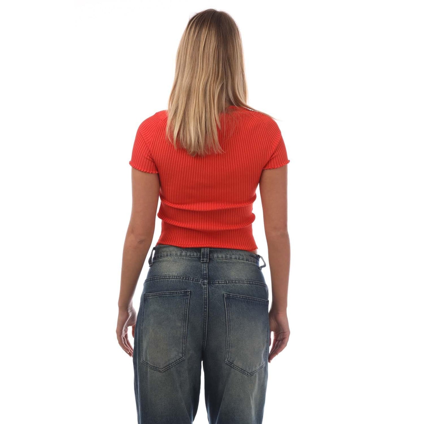 Red - Back - Hugo Womens-Ladies Slissy Sweater Top