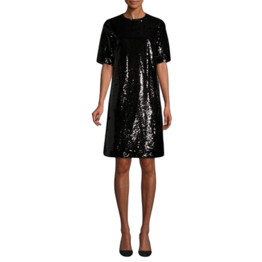 Black - Side - Boss Womens-Ladies Dettia Sequins Dress