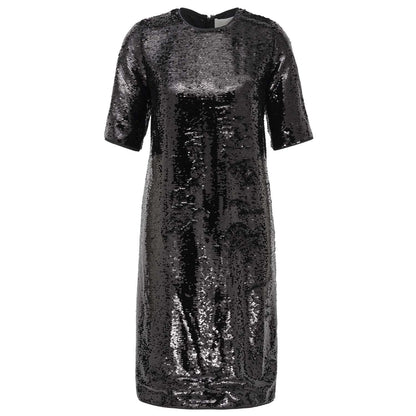 Black - Front - Boss Womens-Ladies Dettia Sequins Dress