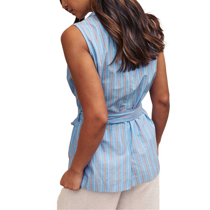 Blue - Back - Nobody´s Child Womens-Ladies Quinn Stripe Waistcoat