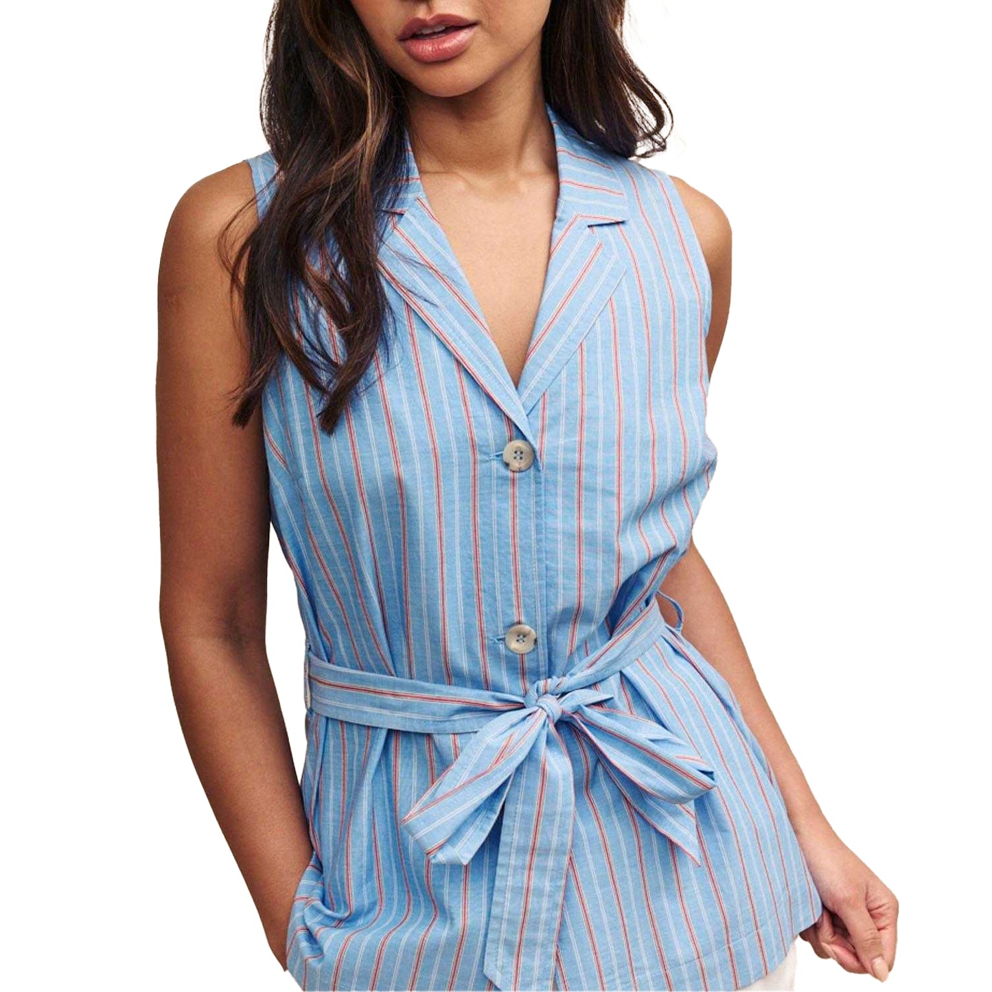Blue - Side - Nobody´s Child Womens-Ladies Quinn Stripe Waistcoat