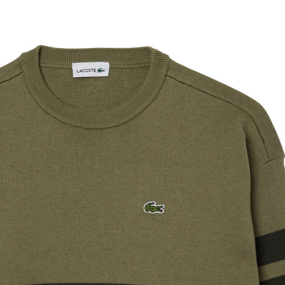 Green - Side - Lacoste Childrens-Kids Striped Sweatshirt