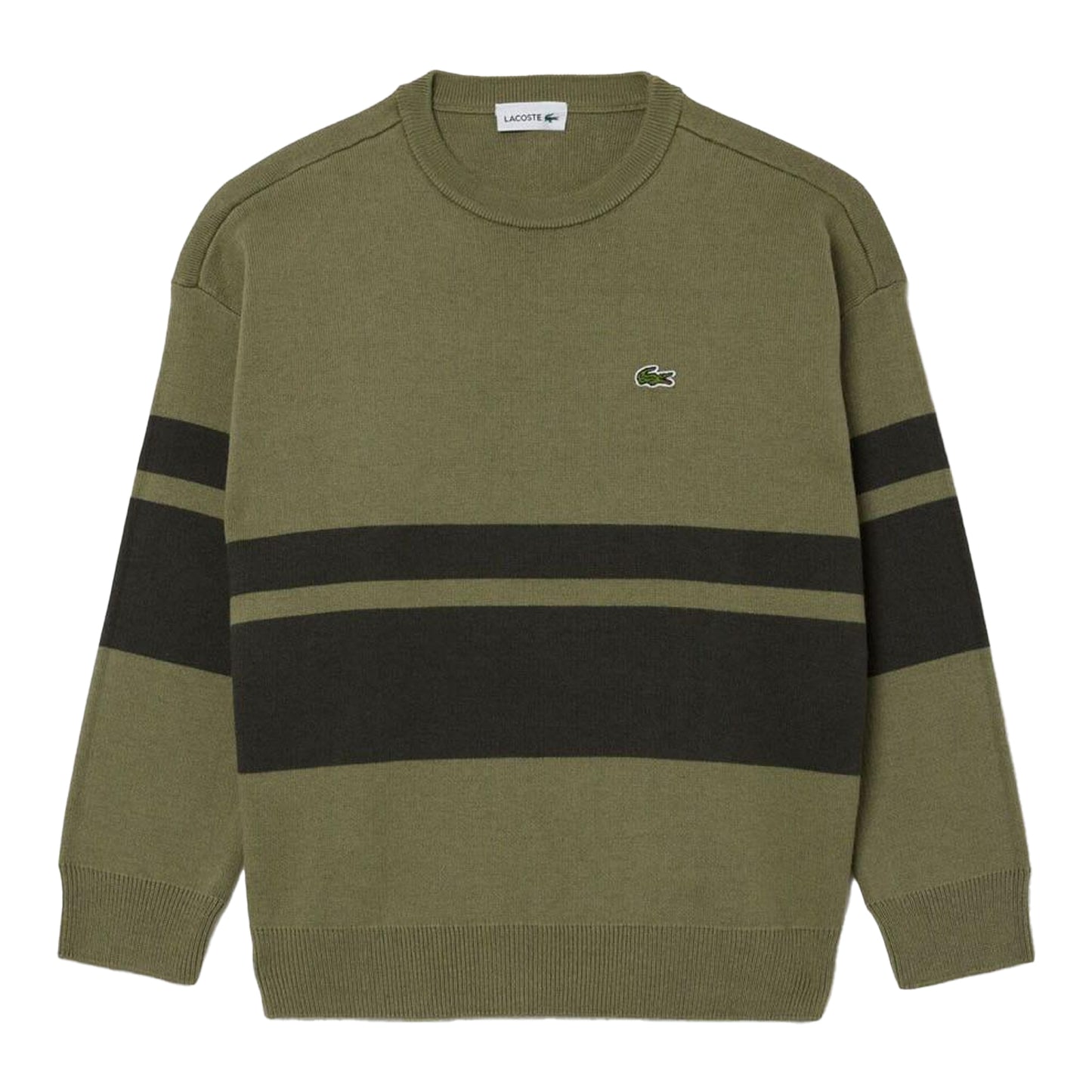 Green - Front - Lacoste Childrens-Kids Striped Sweatshirt