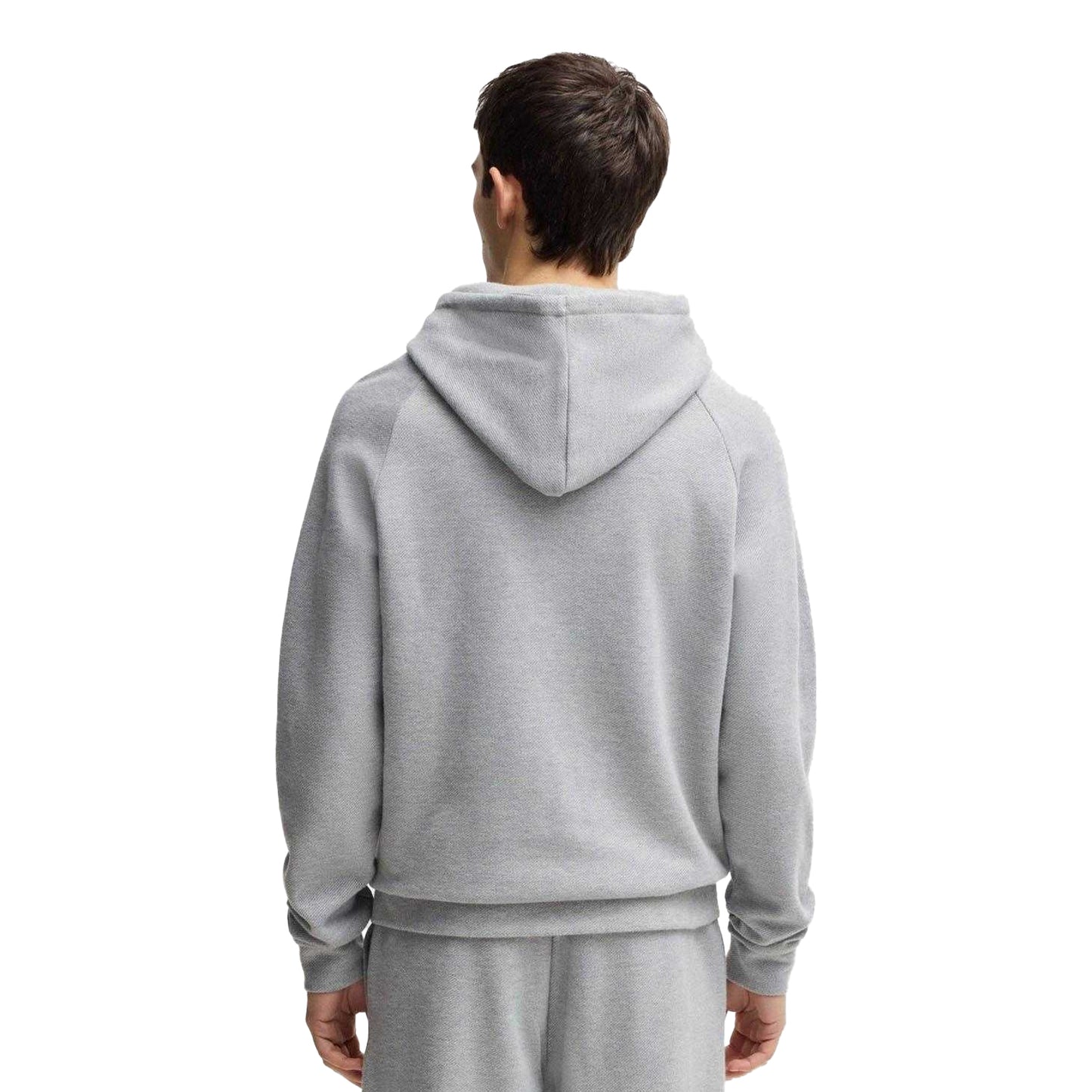 Grey - Back - Boss Mens Lounge Hoodie