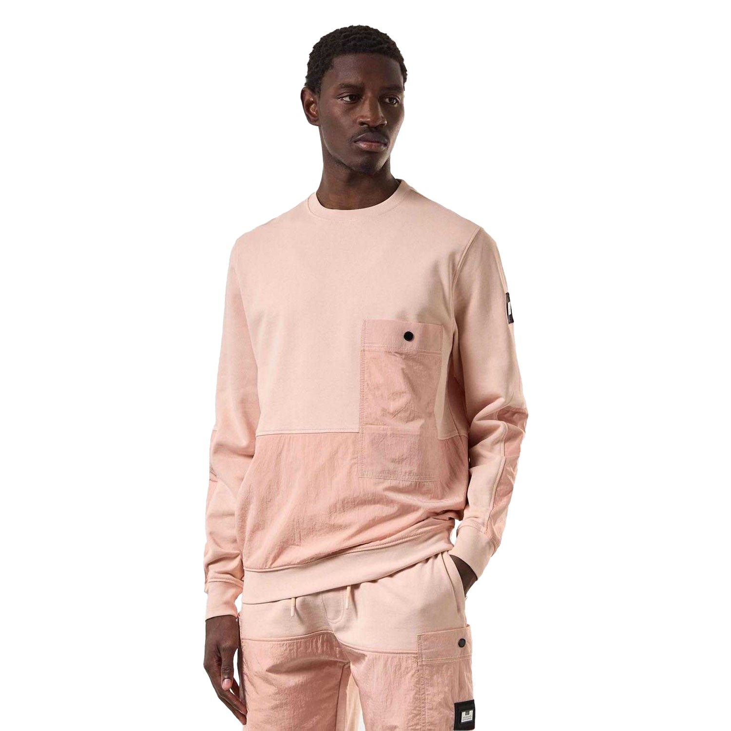Pink - Pack Shot - Weekend Offender Mens Sirenko Crew Neck Sweatshirt