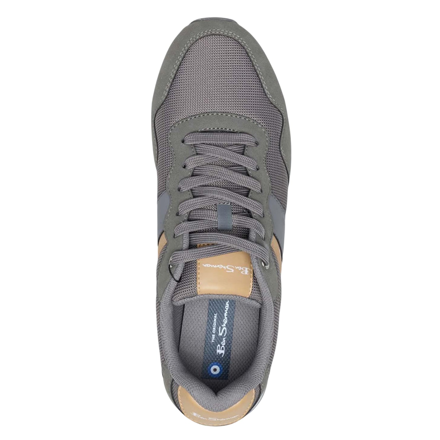 Grey-Green-Tan - Lifestyle - Ben Sherman Mens Owen Logo Trainers