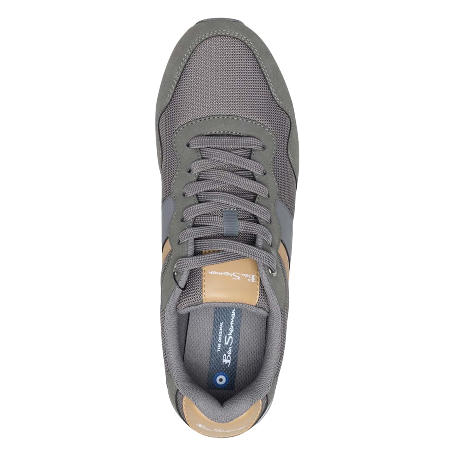 Grey-Green-Tan - Lifestyle - Ben Sherman Mens Owen Logo Trainers