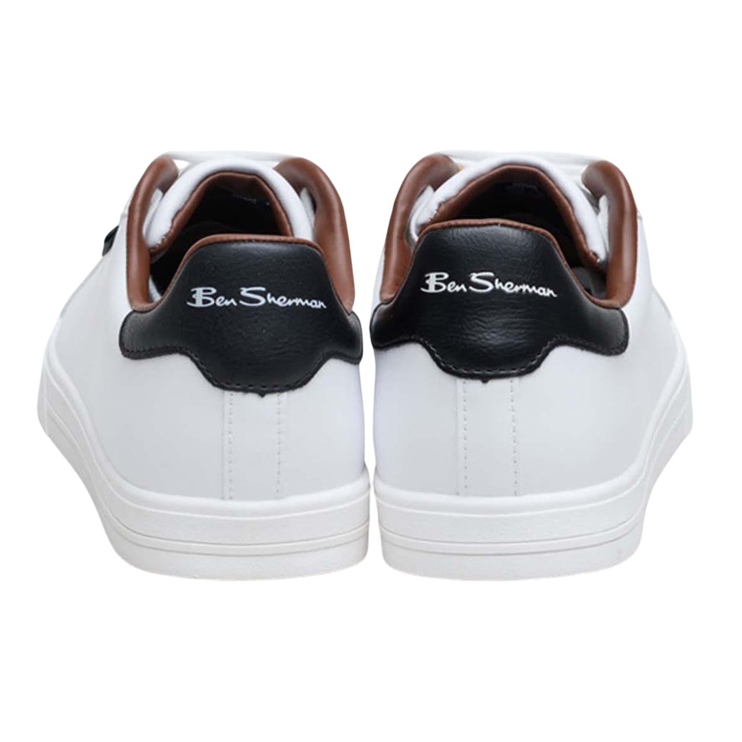 White - Back - Ben Sherman Mens Chase Logo Trainers
