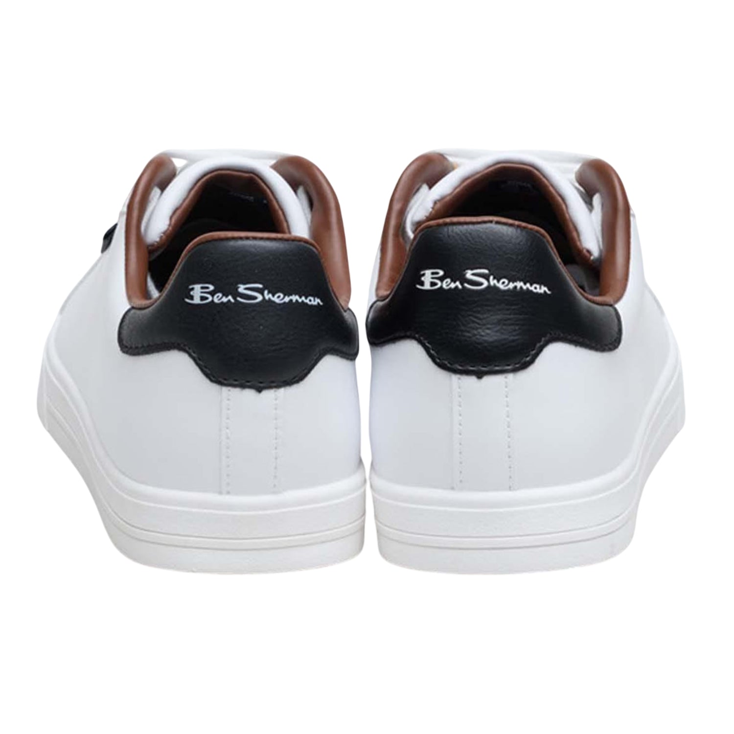 White - Back - Ben Sherman Mens Chase Logo Trainers