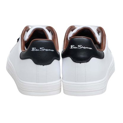 White - Back - Ben Sherman Mens Chase Logo Trainers