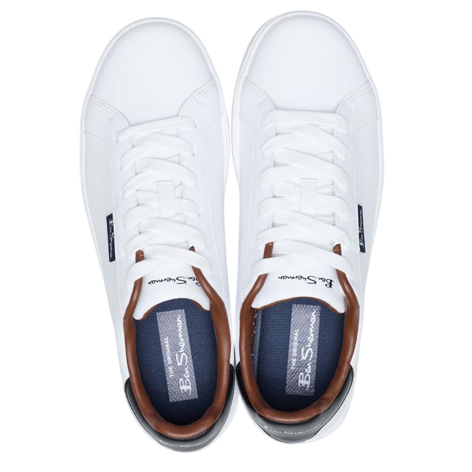 White - Lifestyle - Ben Sherman Mens Chase Logo Trainers