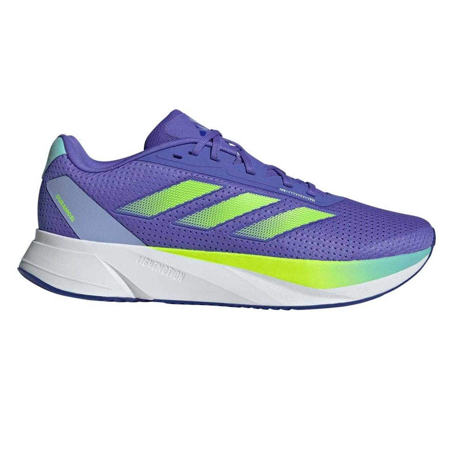 Purple-Lime Green-Teal - Back - Adidas Mens Duramo SL Running Trainers