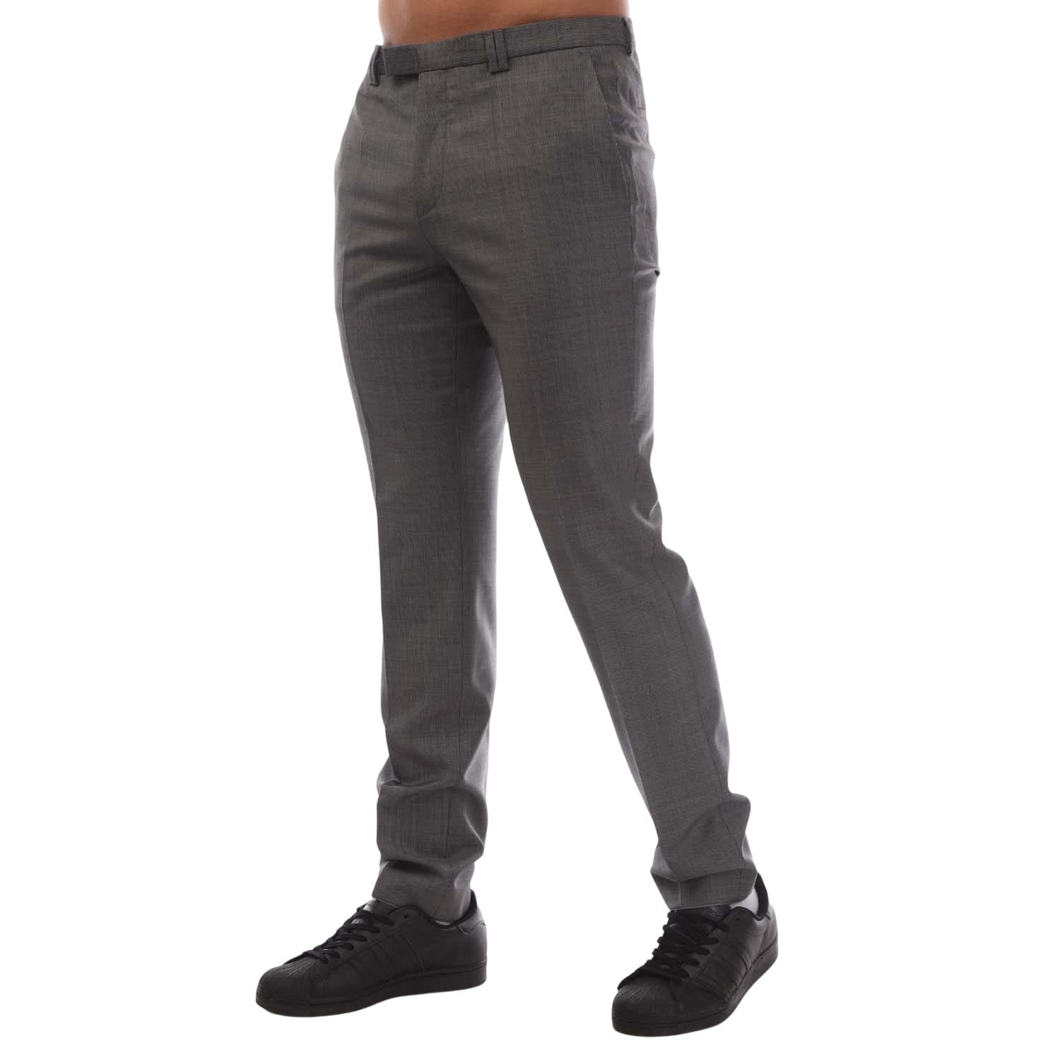 Grey - Side - Hugo Mens Hesten182 Trousers