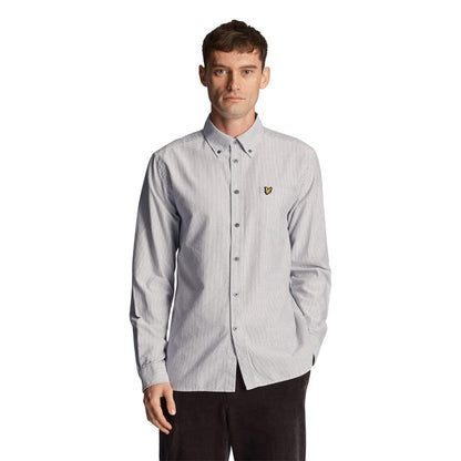 Grey-White - Lifestyle - Lyle & Scott Mens Stripe Oxford Shirt